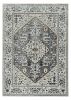 3' X 5' Gray Brown And Teal Floral Medallion Area Rug