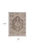 8' X 11' Ivory Gray And Brown Floral Medallion Area Rug