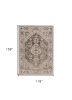 10' X 13' Ivory Gray And Brown Floral Medallion Area Rug