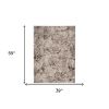 3' X 5' Ivory Gray And Brown Abstract Area Rug