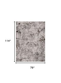 6' X 9' Ivory Gray and Brown Abstract Area Rug