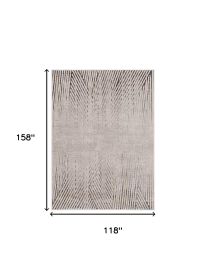 10' X 13' Ivory And Gray Geometric Area Rug