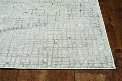 7' Gray And Black Abstract Area Rug