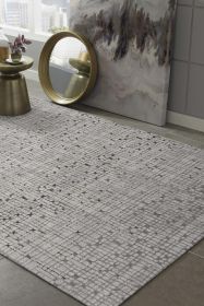 8' X 11' Gray And Black Abstract Area Rug