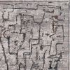 7' Gray And Black Abstract Runner Rug