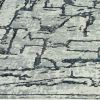 7' Gray And Black Abstract Runner Rug