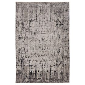 4' X 6' Ivory And Gray Abstract Distressed Area Rug