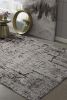 4' X 6' Ivory And Gray Abstract Distressed Area Rug