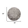 8' Gray and Ivory Round Area Rug