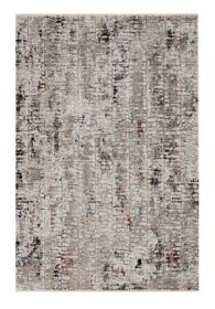 4' X 5' Beige And Gray Abstract Distressed Area Rug
