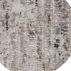 8' Beige And Gray Abstract Round Rug