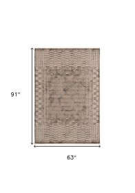 5' X 8' Beige And Brown Abstract Area Rug