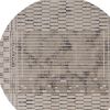 8' Beige And Brown Abstract Round Rug