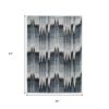 3' X 5' Ivory Blue And Gray Abstract Area Rug
