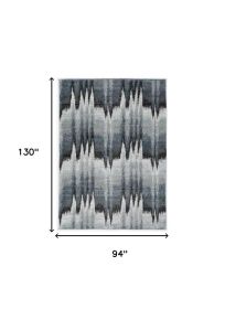 8' X 11' Ivory Blue and Gray Abstract Area Rug