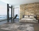 10' X 13' Ivory Navy and Gray Abstract Area Rug