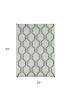 3' X 5' Sand And Green Ogee Area Rug