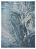 8' X 11' Blue And Silver Abstract Area Rug