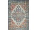 9' X 12' Blue Brick Red And Brown Jute Medallion Hand Woven Area Rug