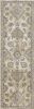 8' X 11' Ivory Beige And Gray Wool Floral Medallion Distressed Area Rug