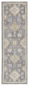 3' X 5' Sage Orange And White Wool Floral Distressed Area Rug