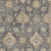 8' X 11' Sage And Slate Gray Wool Floral Medallion Distressed Area Rug