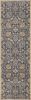 8' Taupe Orange And Gray Wool Floral Distressed Runner Rug