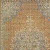 8' X 11' Brown And Gray Wool Medallion Distressed Area Rug