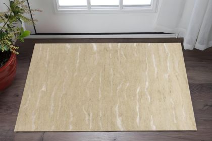 3' X 5' Beige And Ivory Abstract Hand Tufted Area Rug