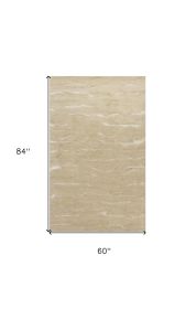 5' X 7' Beige And Ivory Abstract Hand Tufted Area Rug