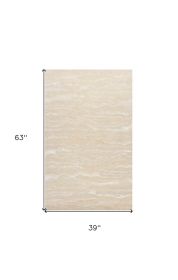 3' X 5' Beige And Ivory Wool Abstract Hand Tufted Area Rug