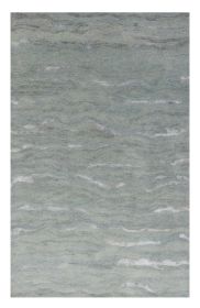 5' X 7' Slate Gray And Ivory Abstract Hand Tufted Area Rug