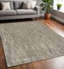 5' X 7' Sand And Gray Abstract Hand Tufted Area Rug