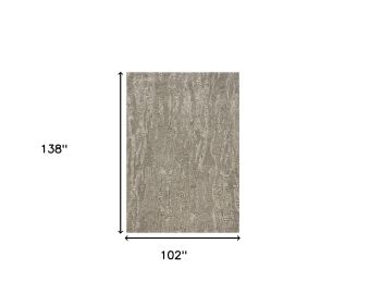 9' X 12' Sand And Gray Wool Abstract Hand Tufted Area Rug