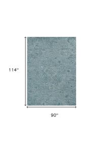 8' X 10' Blue And Beige Wool Abstract Hand Tufted Area Rug