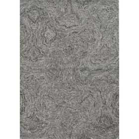 8' X 10' Gray And Dark Gray Wool Abstract Hand Tufted Area Rug