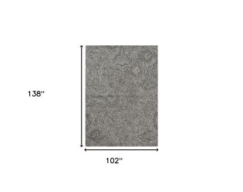 9' X 12' Gray And Dark Gray Wool Abstract Hand Tufted Area Rug