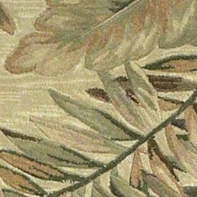 8' X 10' Brown Green And Red Wool Tropical Botanical Hand Tufted Area Rug