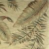 9' X 12' Brown Green And Red Wool Tropical Botanical Hand Tufted Area Rug