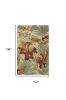 9' X 12' Ivory Green And Red Wool Tropical Botanical Hand Tufted Area Rug