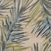 10' Ivory Blue And Green Wool Tropical Botanical Hand Tufted Runner Rug
