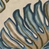10' Brown Blue And Green Wool Tropical Botanical Hand Tufted Runner Rug