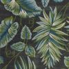 3' X 5' Gray Teal And Green Botanical Leaves Area Rug