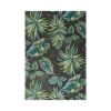 3' X 5' Gray Teal And Green Botanical Leaves Area Rug