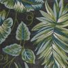 10' X 13' Gray Teal And Green Botanical Leaves Area Rug