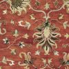 8' X 11' Sienna Gold And Green New Zealand Lambs Wool Floral Vines Hand Tufted Area Rug