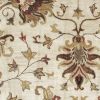 5' Champagne Red And Brown Wool Floral Medallion Hand Tufted Round Rug