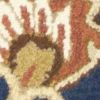 7' Navy Blue Orange And Brown Wool Medallion Hand Tufted Runner Rug