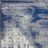 5' X 7' Blue Ivory And Gray Abstract Area Rug