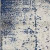 5' X 7' Blue Ivory And Gray Abstract Area Rug